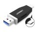 2 in 1 USB 3.0 & USB Type-C Card Reader Black